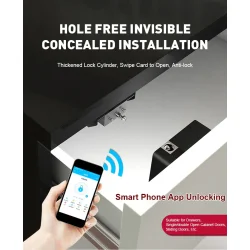 GS-CTS09 Skjult smart skabs- og skuffels (Smartphone app)