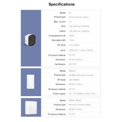 SONOFF D1 Smart lysdmper