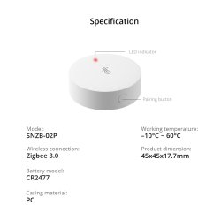 SONOFF SNZB-02P Zigbee temperatur- og fugtighedssensor